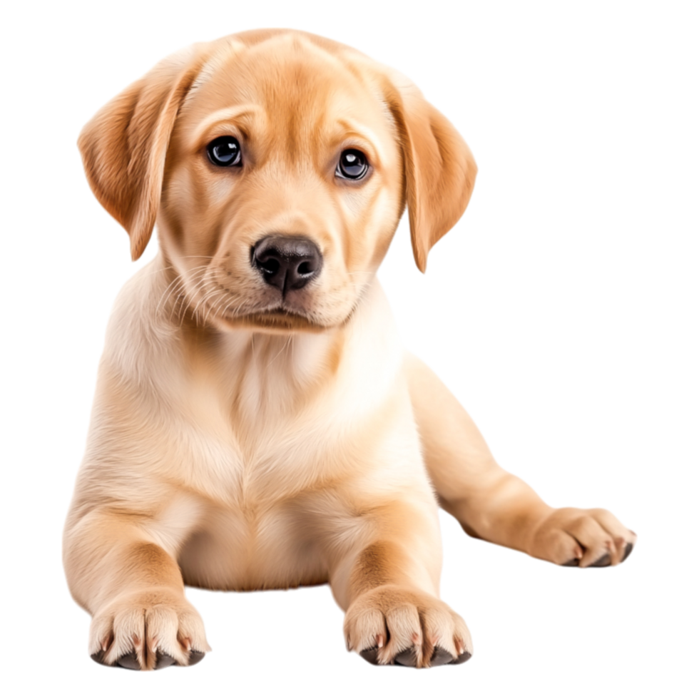 Cute Golden Labrador Puppy Sitting, Looking Curious and Playful png