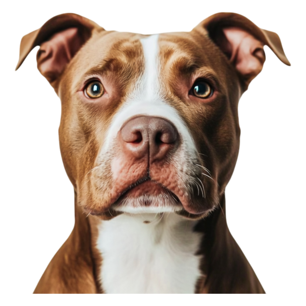 closeup Portrait of a Brown and White Dog with Expressive Eyes png