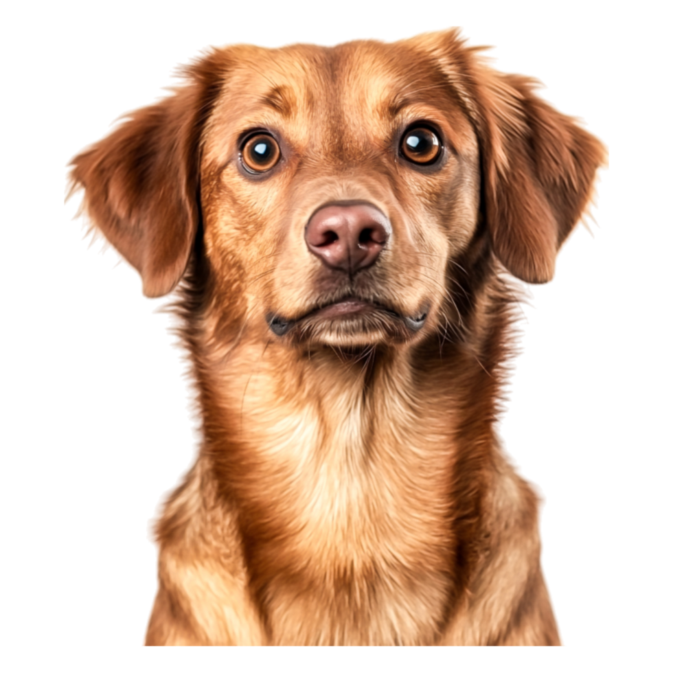 Beautiful Golden Dog Portrait with Intense Expressind Bright Fur png