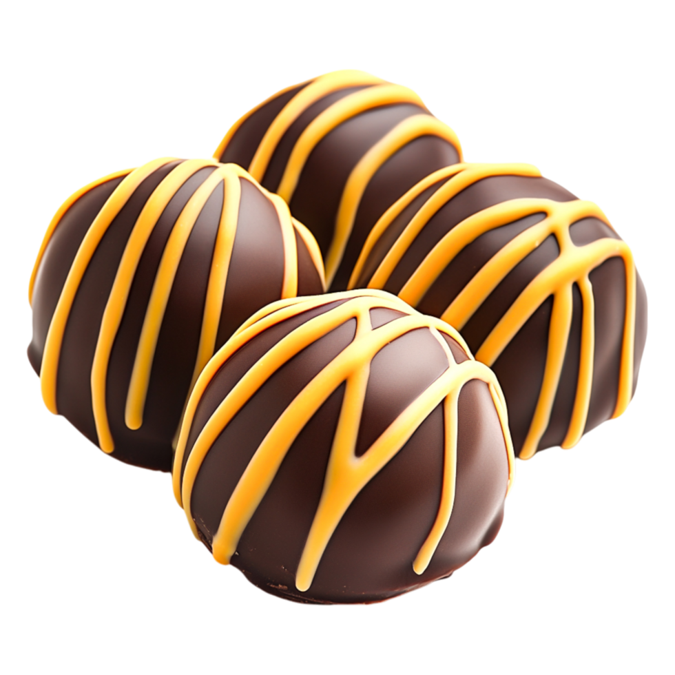 Delicious Chocolate Truffles with Yellow Drizzle png