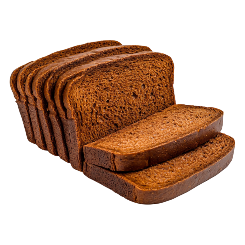 Freshly Sliced Brown Bread Loaf Isolated on for Bakery Use png