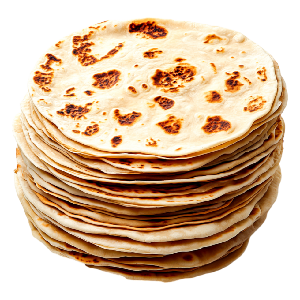 Stack of Soft and Fluffy Flatbreads png