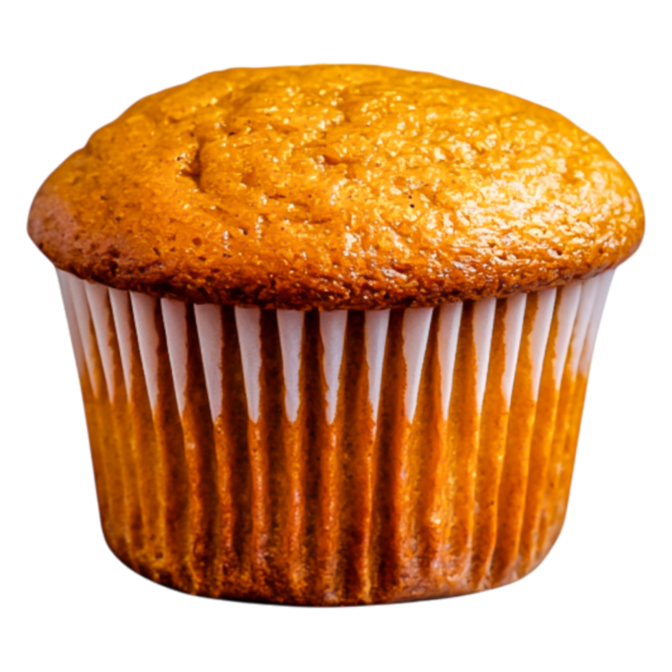 Freshly Baked Brown Muffin with Fluffy Texture and Golden Color png