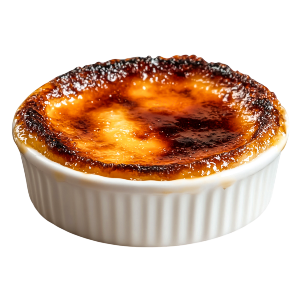 Classic French Dessert with Smooth Cream and Crispy Caramelized Sugar Crust png