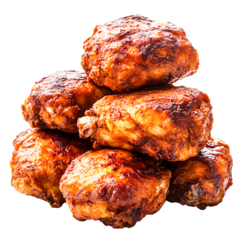 Crispy Golden Deep Fried Chicken Wings Stacked png