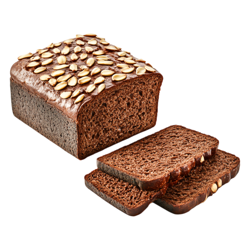 Freshly Baked Whole Grain Bread with Pumpkin Seeds Sliced on Wooden Table png