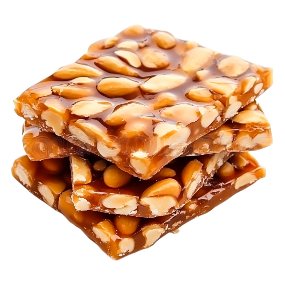 Delicious Peanut Candy Bars Stacked on Each Other with a Glossy Finish png