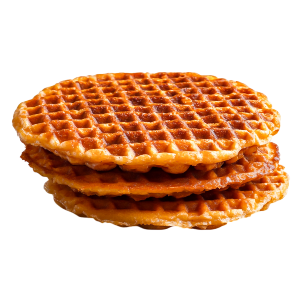Delicious Stack of Crispy Golden Waffles Isolated on png