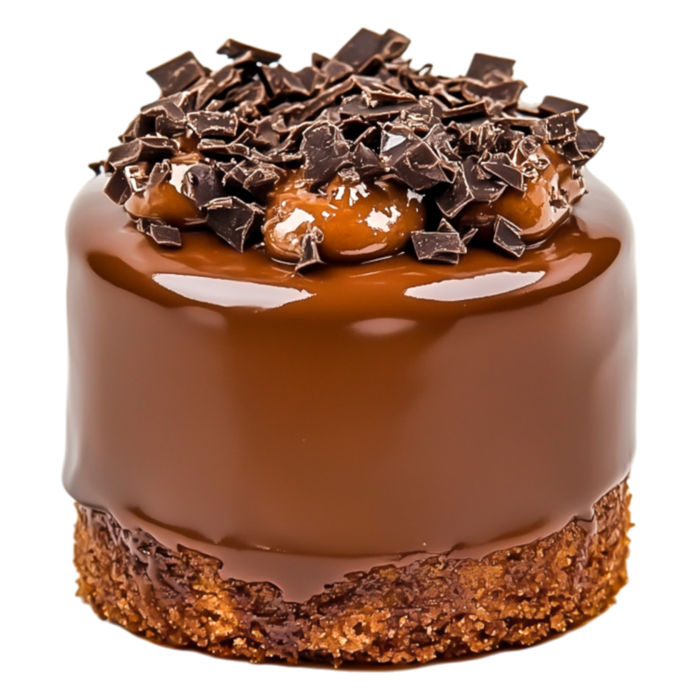 Decadent Chocolate Dessert with Glossy Glaze and Chocolate Shavings png