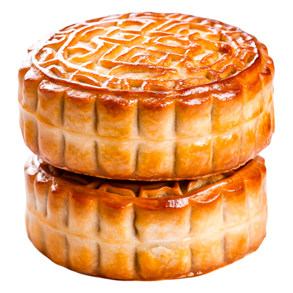 Traditional Mooncake with Elegant Design and Glossy Finish png
