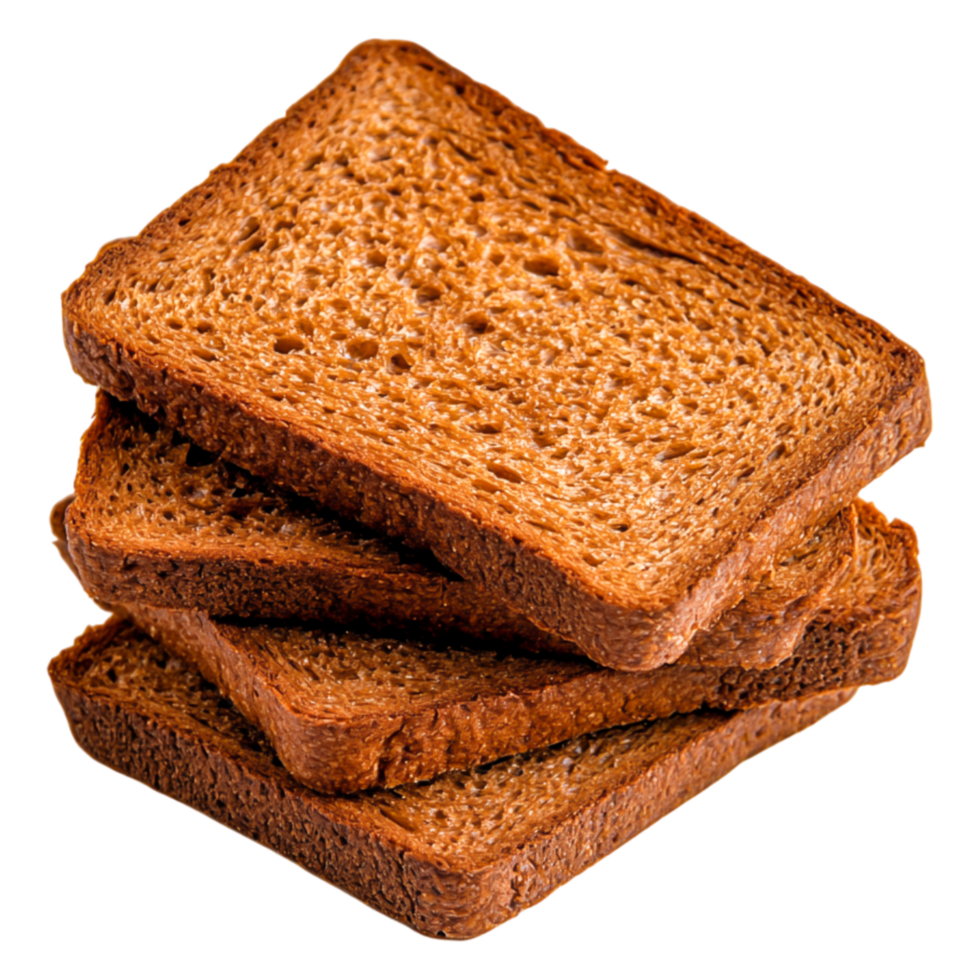 Freshly Toasted Slices of Whole Grain Bread Stack on png