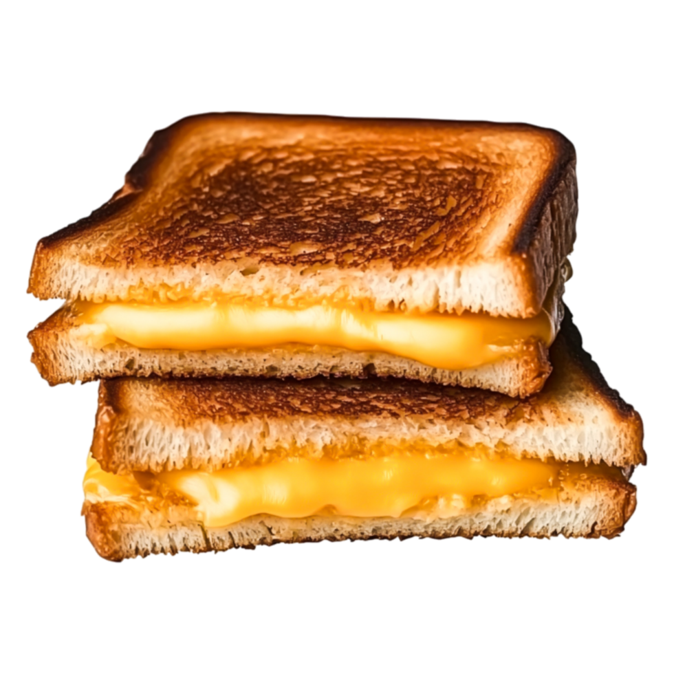 Delicious Golden Melted Cheese Sandwich on Toasted Bread Stack png