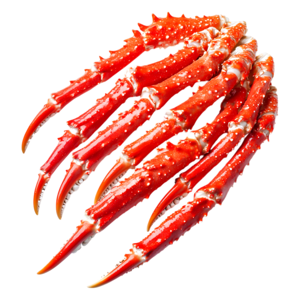 Vibrant Red King Crab Legs Freshly Caught for Seafood Gourmet Dish png