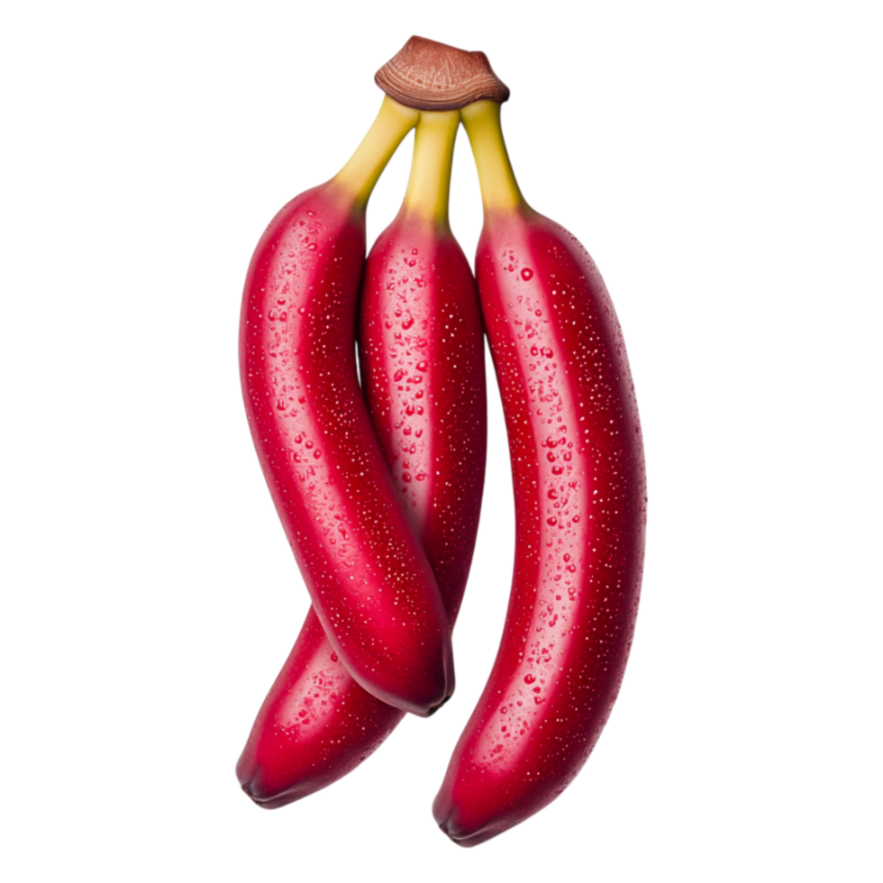 Vibrant Red Bananas with Water Drops png