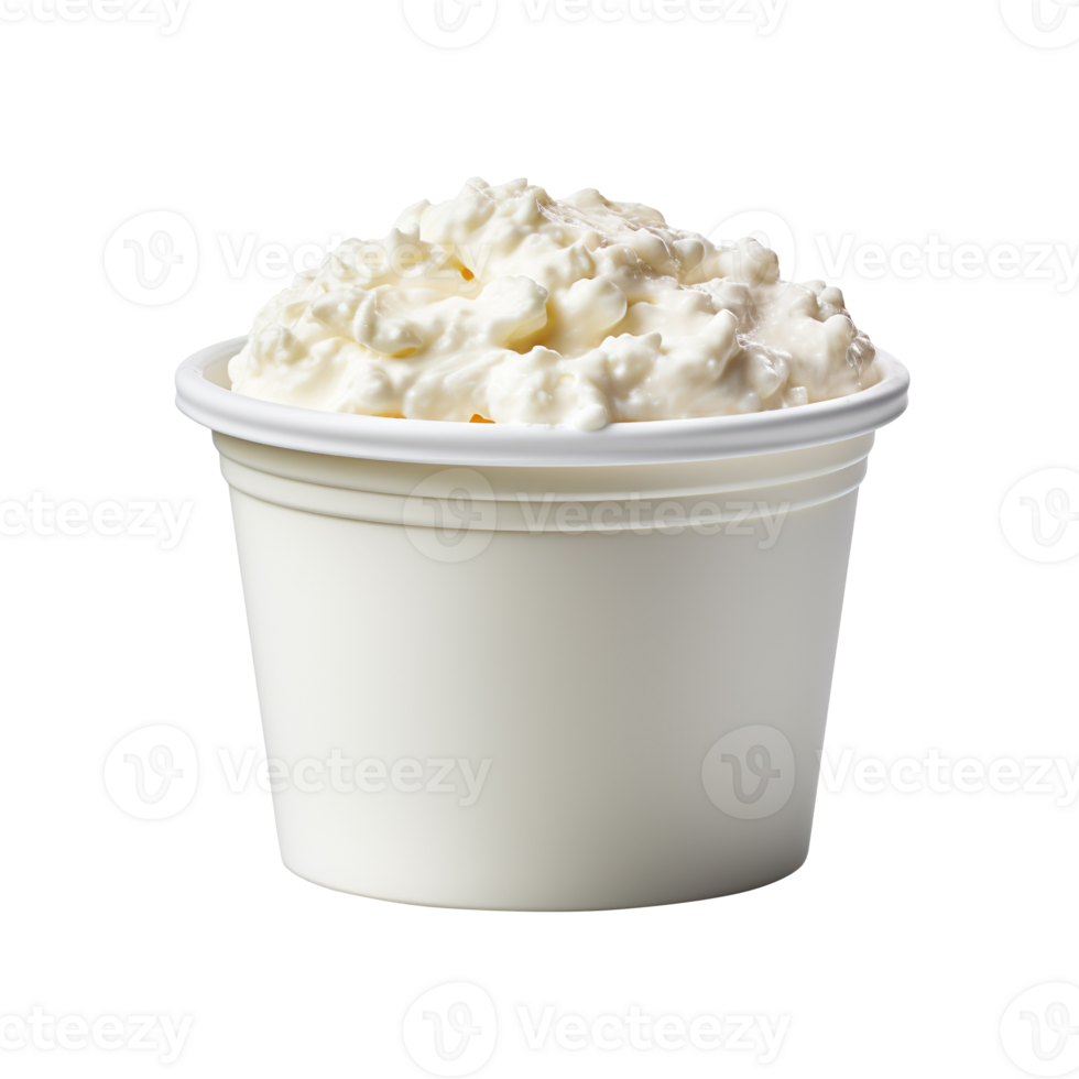 A cottage cheese tub isolated on transparent background png