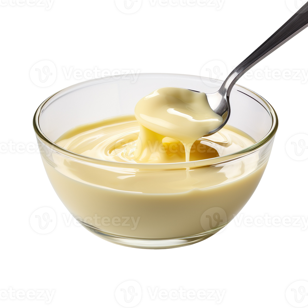 A bowl of condensed milk isolated on transparent background png