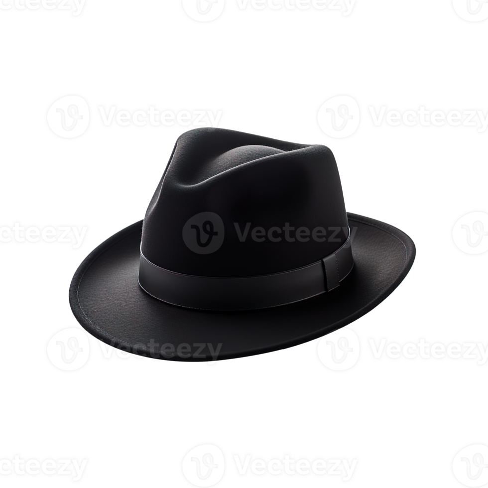 a black hat isolated on transparent background png