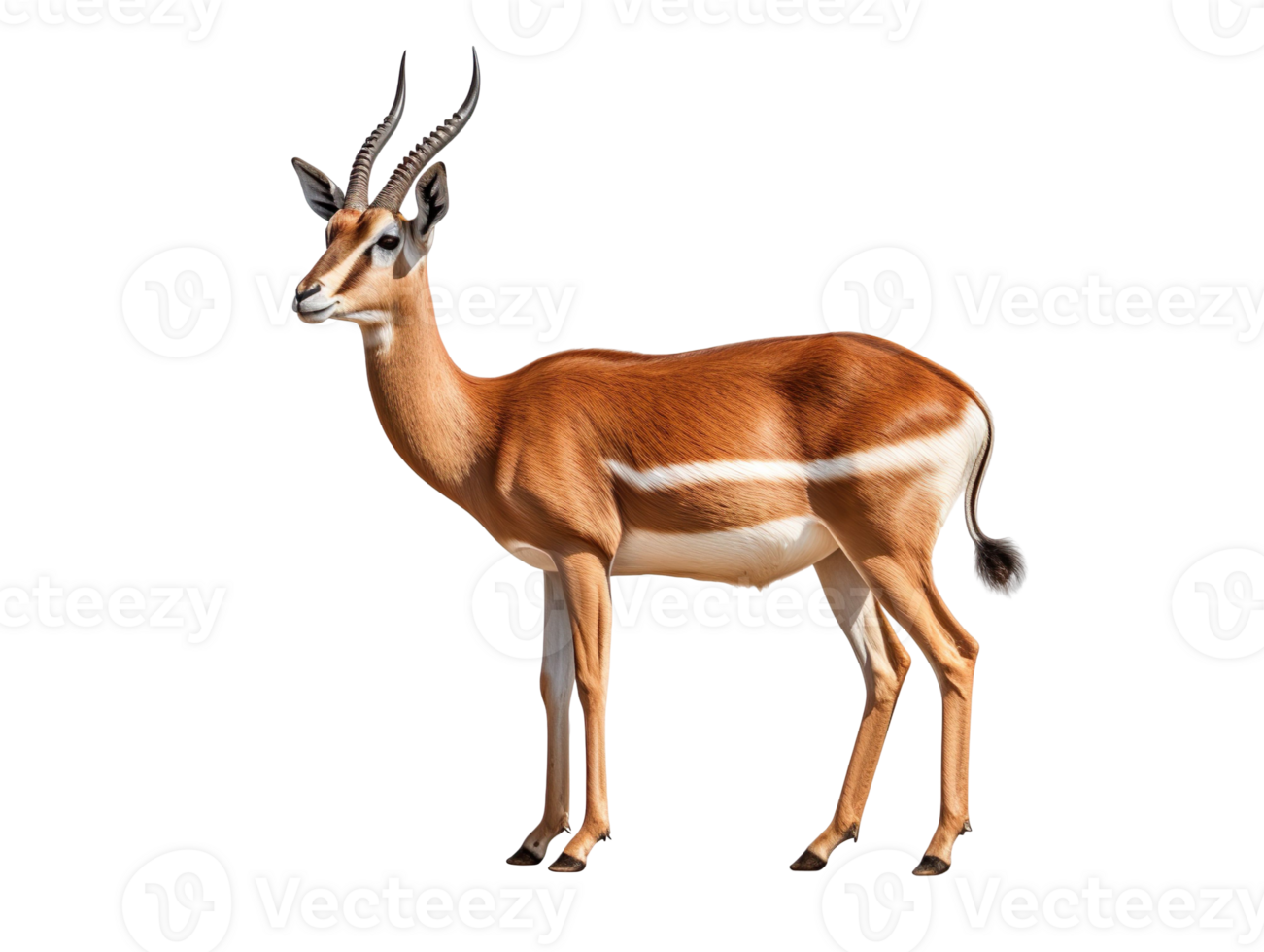 a gazelle standing gracefully isolated on transparent background png