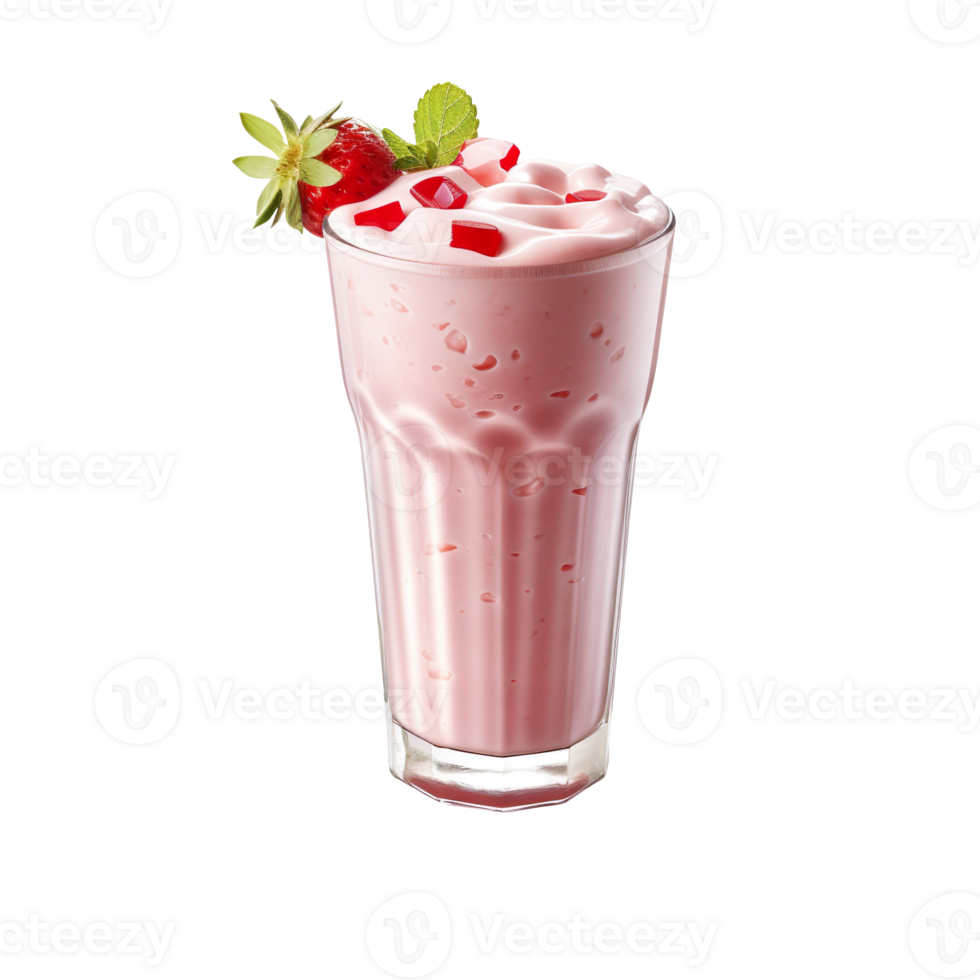 a glass of strawberry milkshake isolated on transparent background png