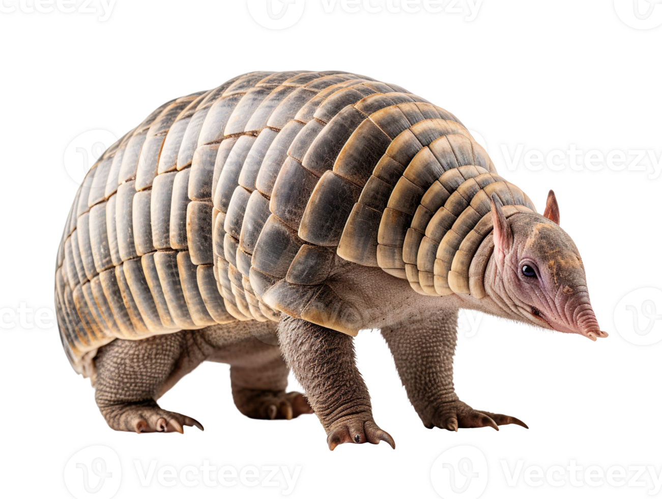 A Full Body Armadillo isolated on transparent background png
