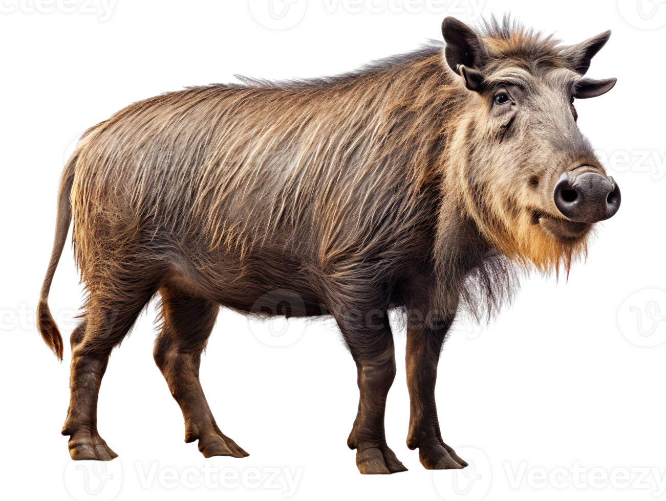 A Full Body Warthog isolated on transparent background png