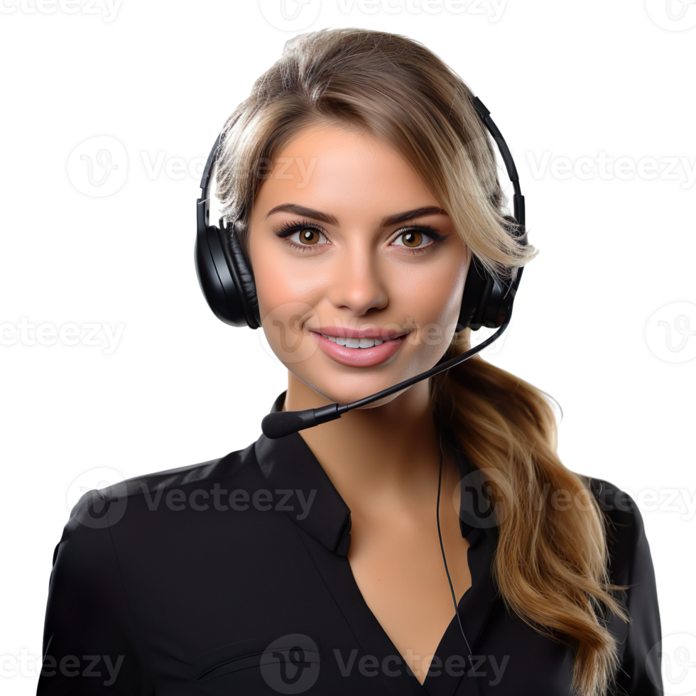 a happy call center woman arms crossed isolated on transparent background png