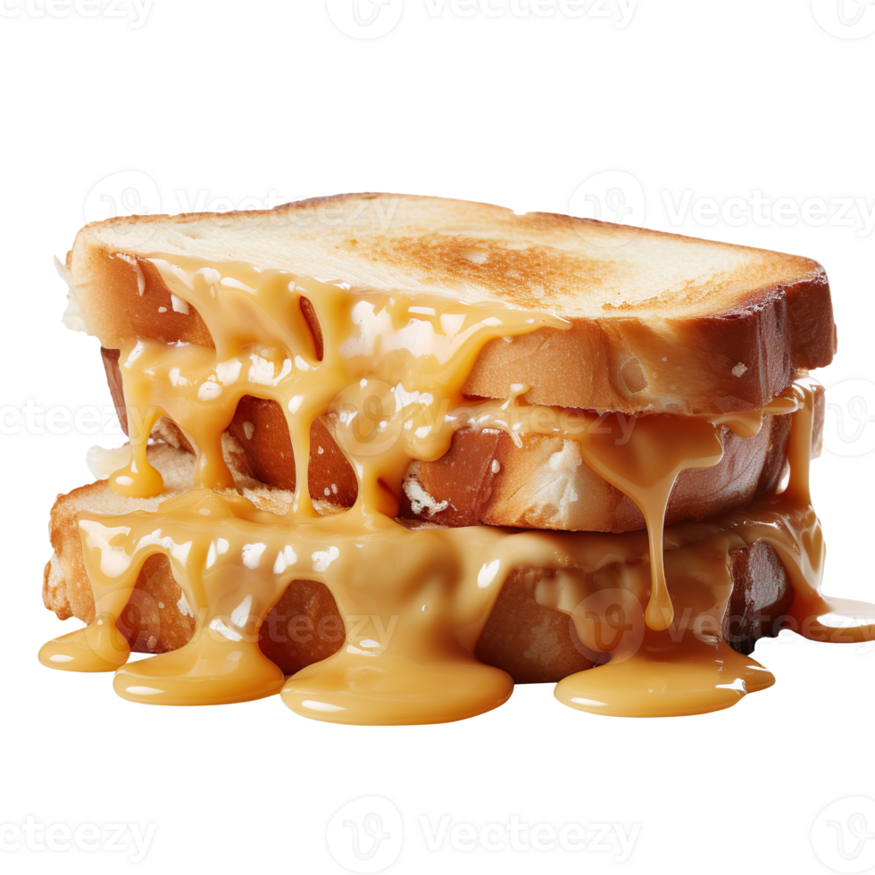 A melted cheese sandwich isolated on transparent background png