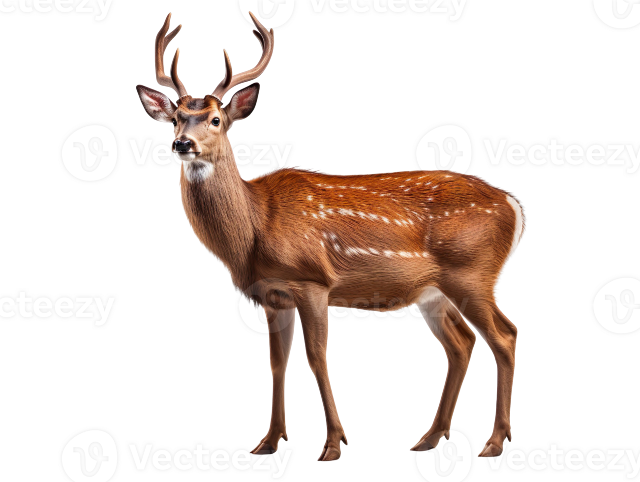 a cute deer isolated on transparent background png