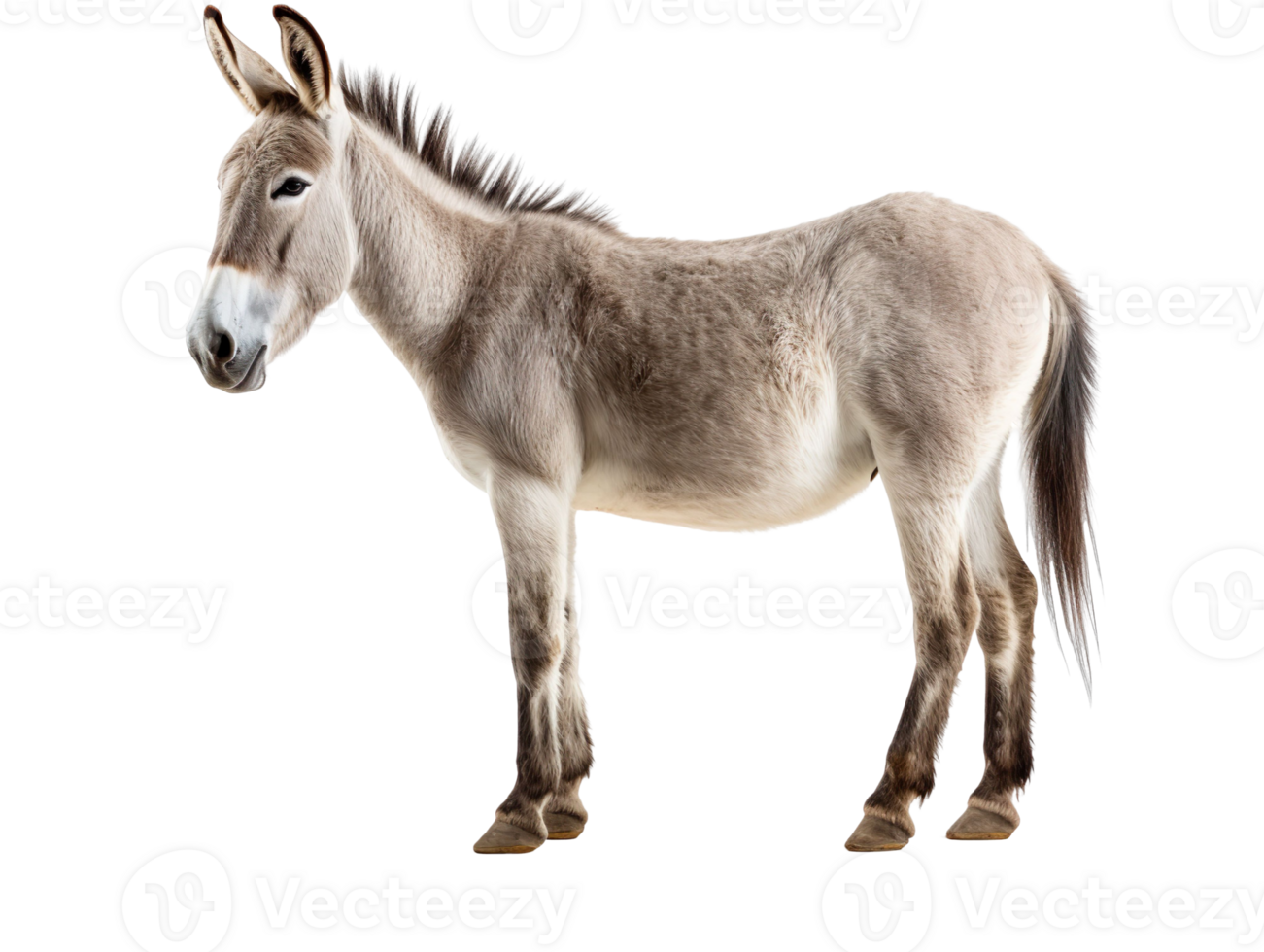 a donkey standing isolated on transparent background png