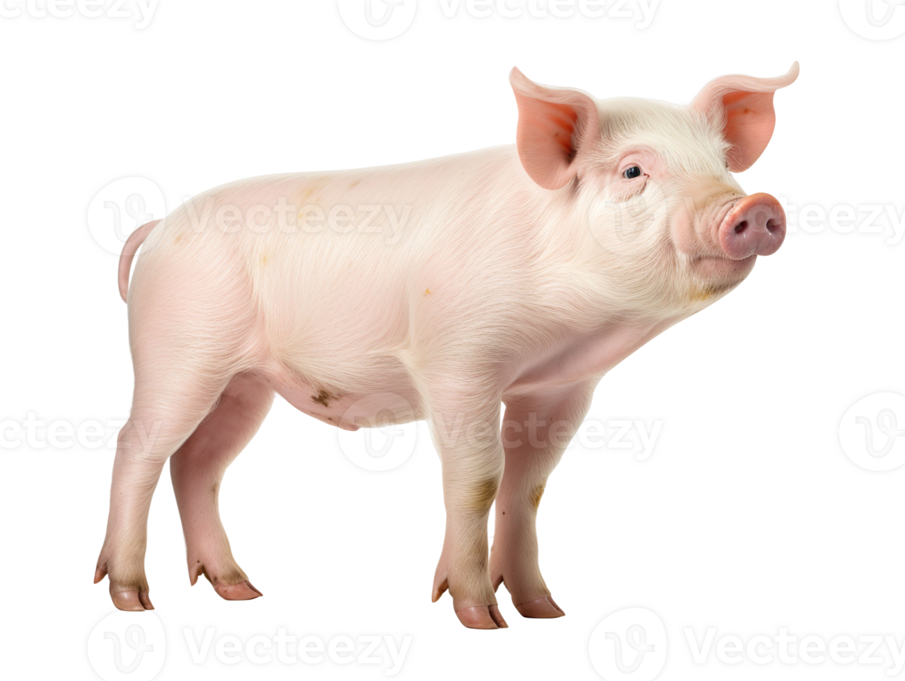 a domestic pig isolated on transparent background png