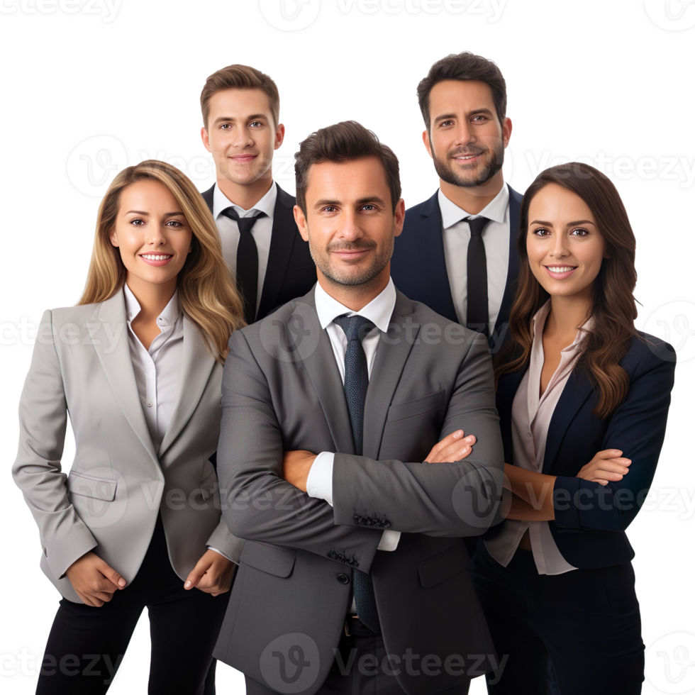 A professional business group isolated on transparent background png