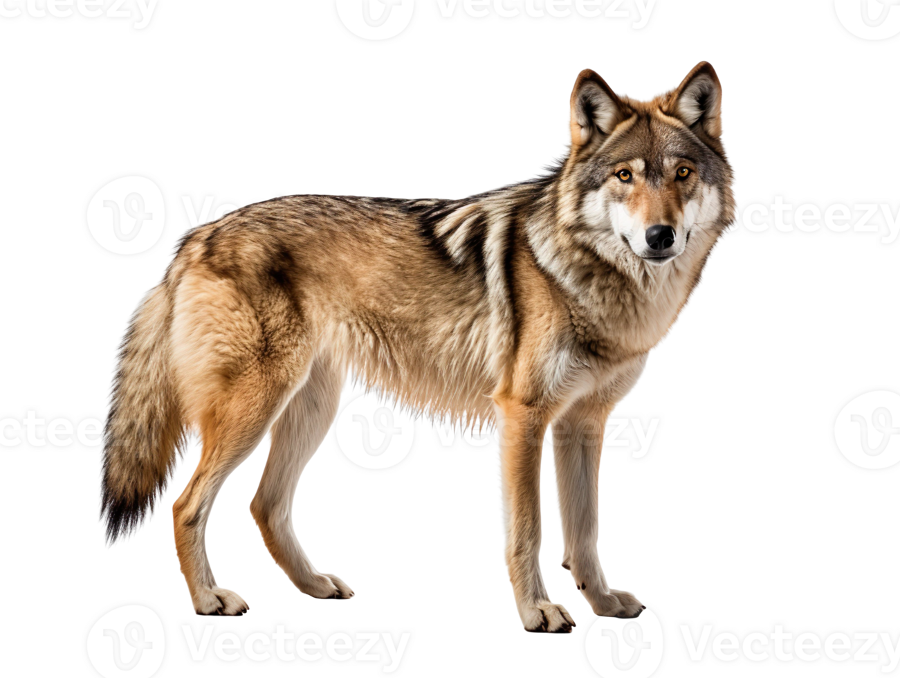 Arabian Wolf isolated on transparent background png