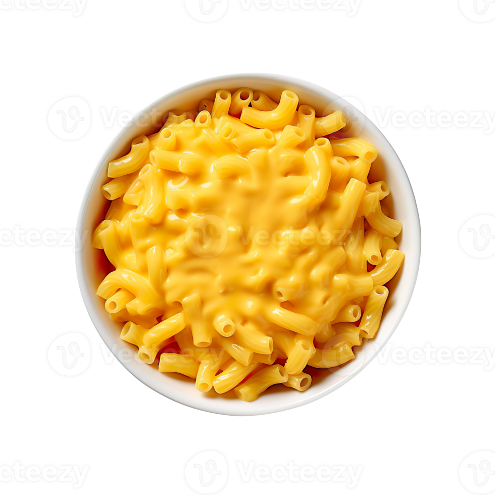 American macaroni cheese with cheddar cheese isolated on transparent background png