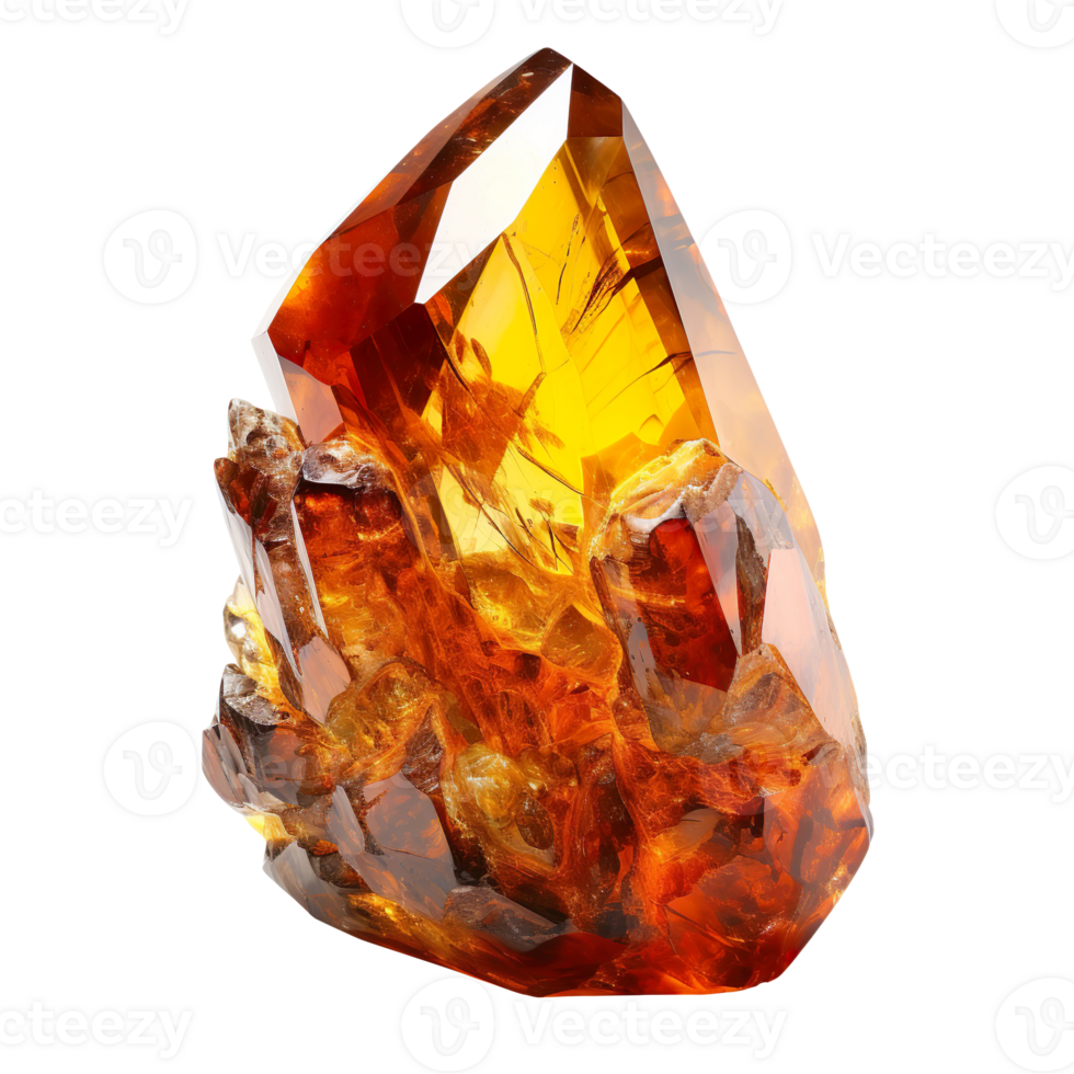 Amber gem isolated on transparent background png