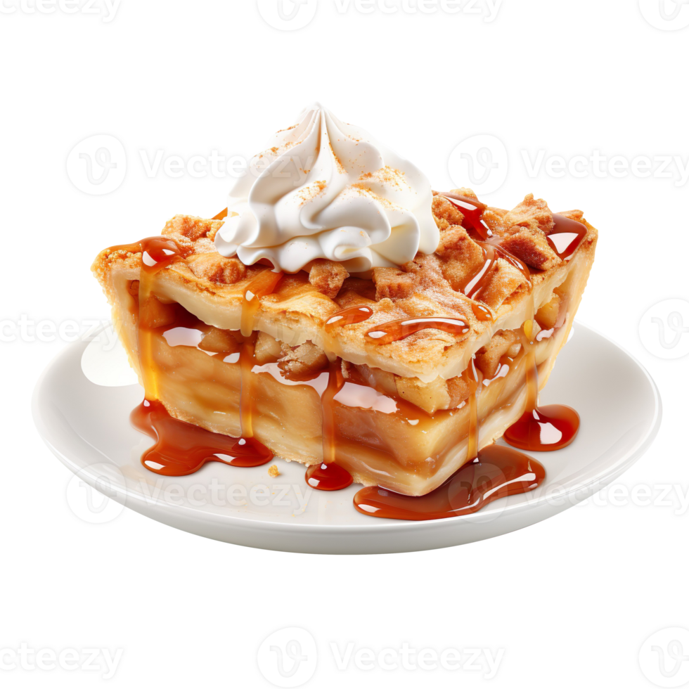 Apple pie slice isolated on transparent background png