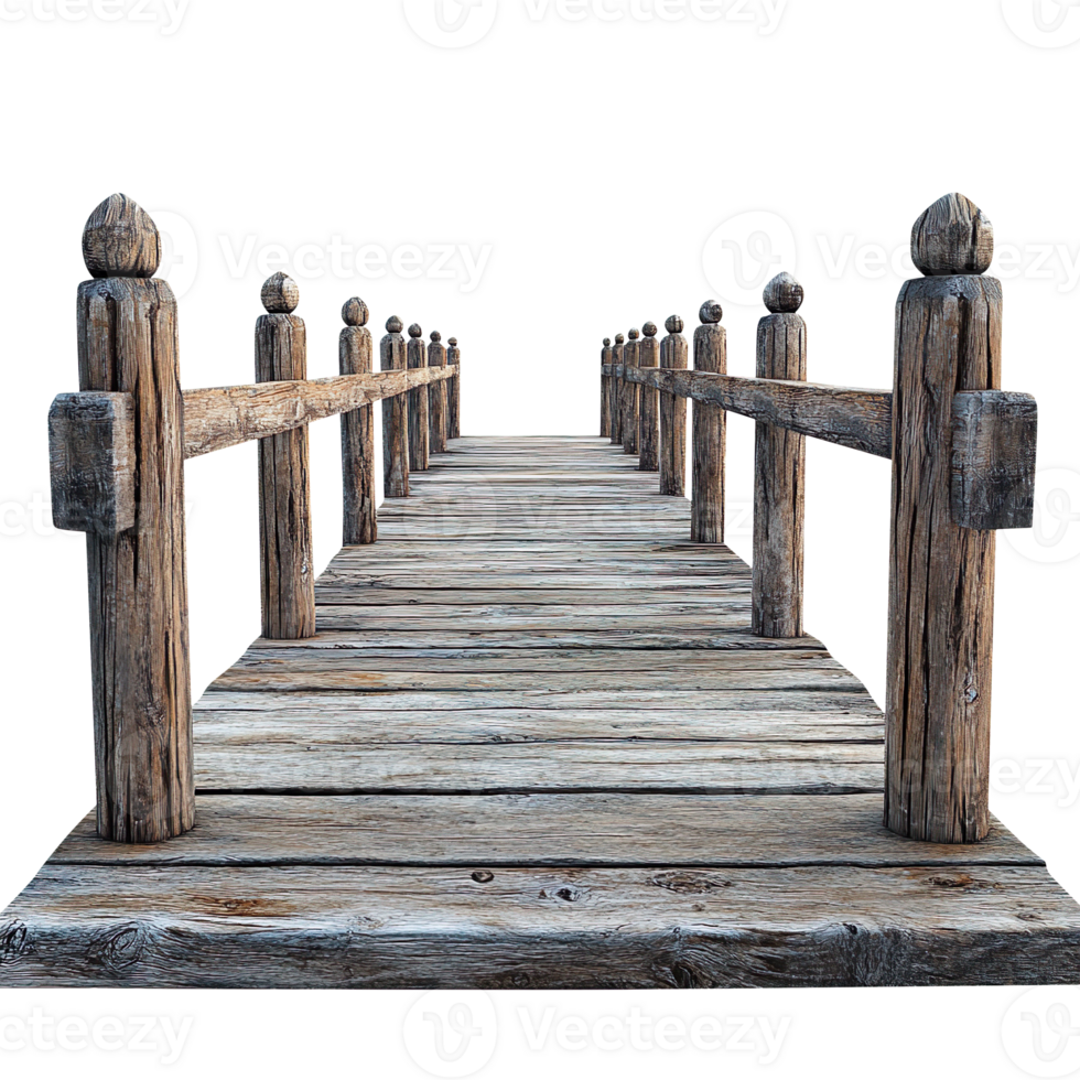 A beautiful wooden pier isolated on transparent background png