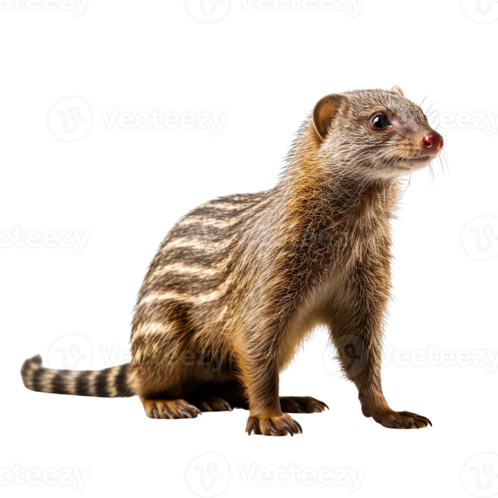 Banded Mongoose side view isolated on transparent background png