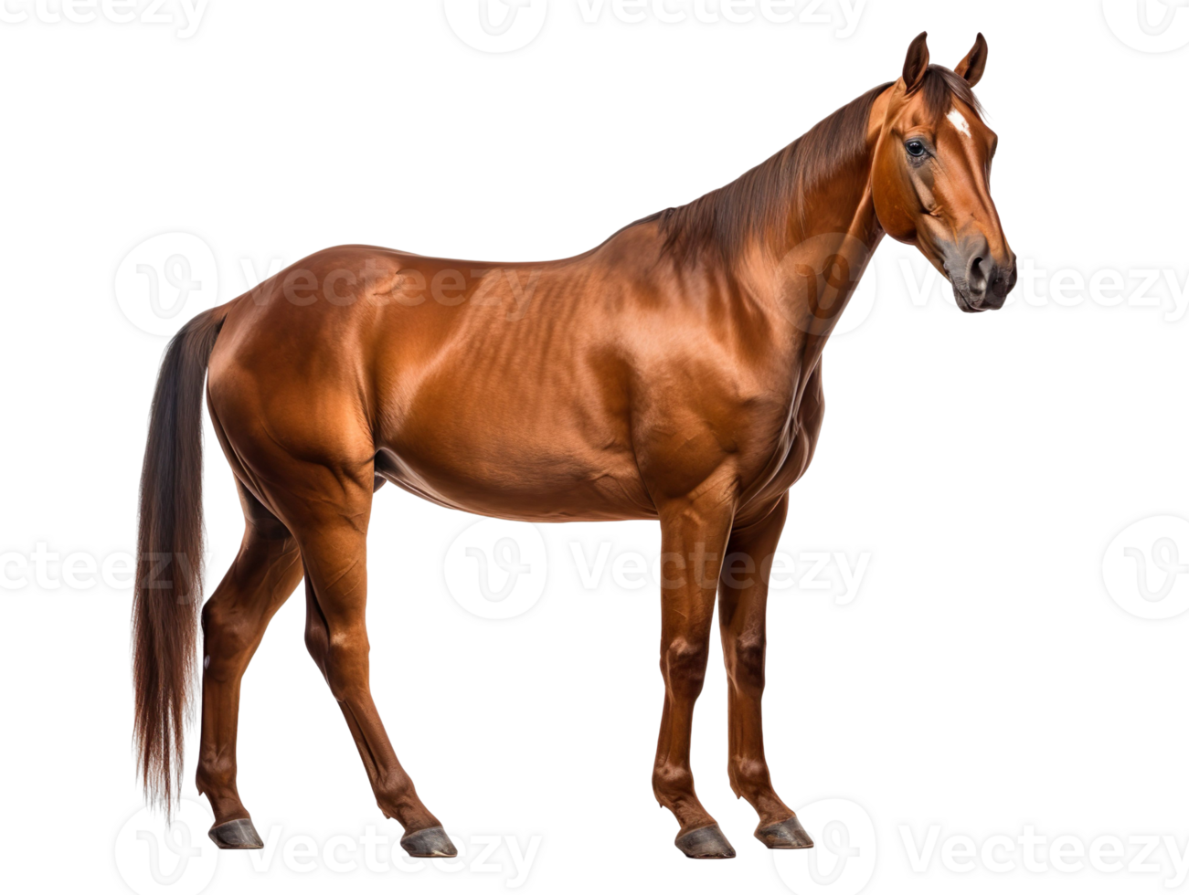 Bay sport horse isolated on transparent background png