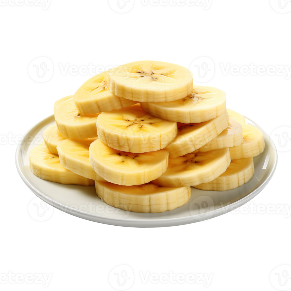 Banana slices isolated on transparent background png
