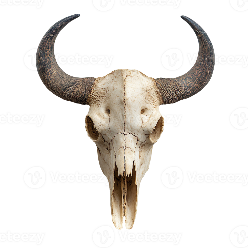 Beige bison skull isolated on transparent background png