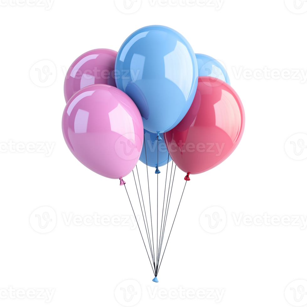 Birthday balloons isolated on transparent background png