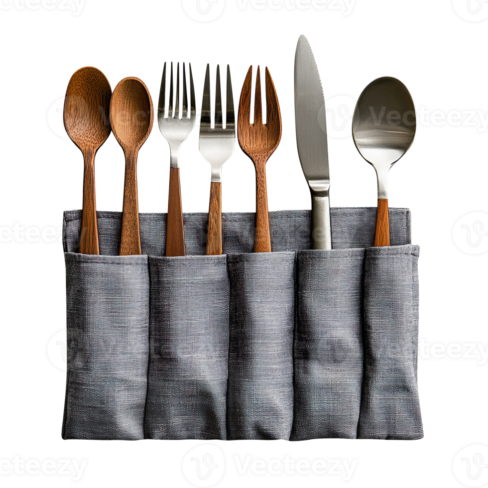 Beautiful High Quality Cutlery Pouch isolated on transparent background png