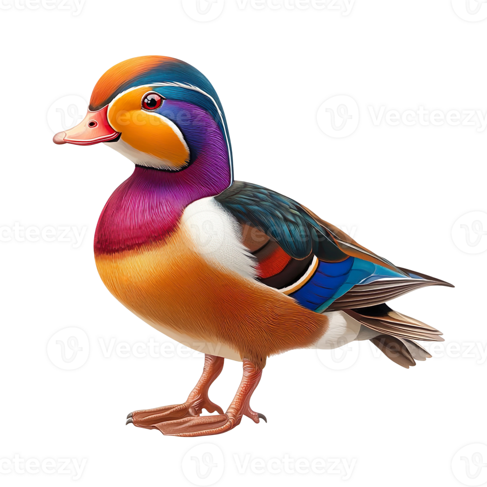 bird mandarin duck isolated on transparent background png