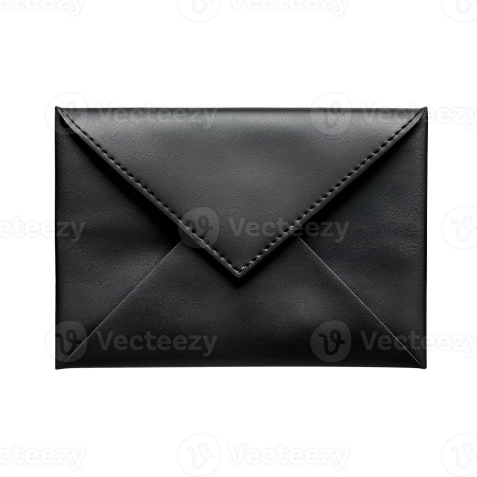 black color envelope isolated on transparent background png