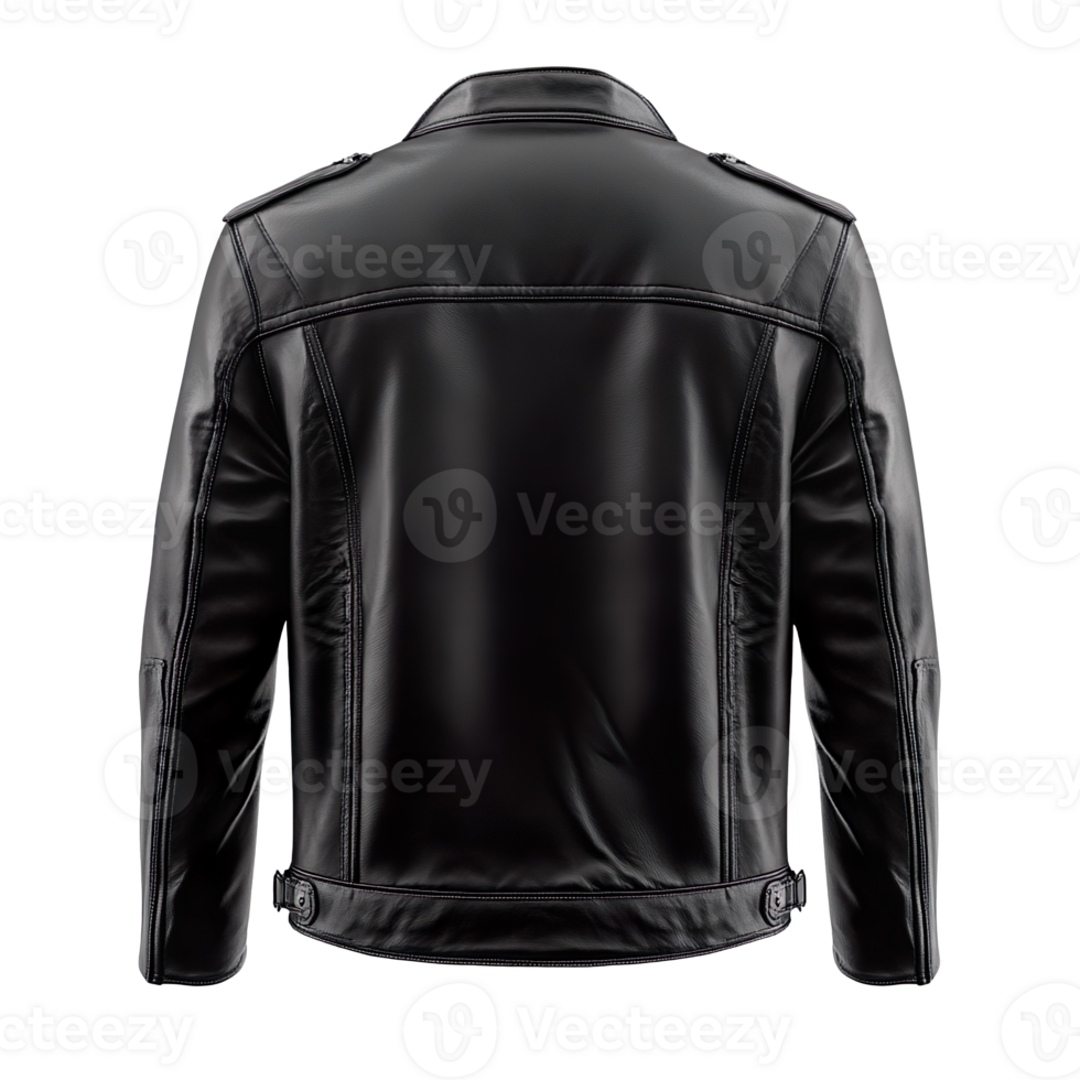 black jacket template with back view isolated on transparent background png