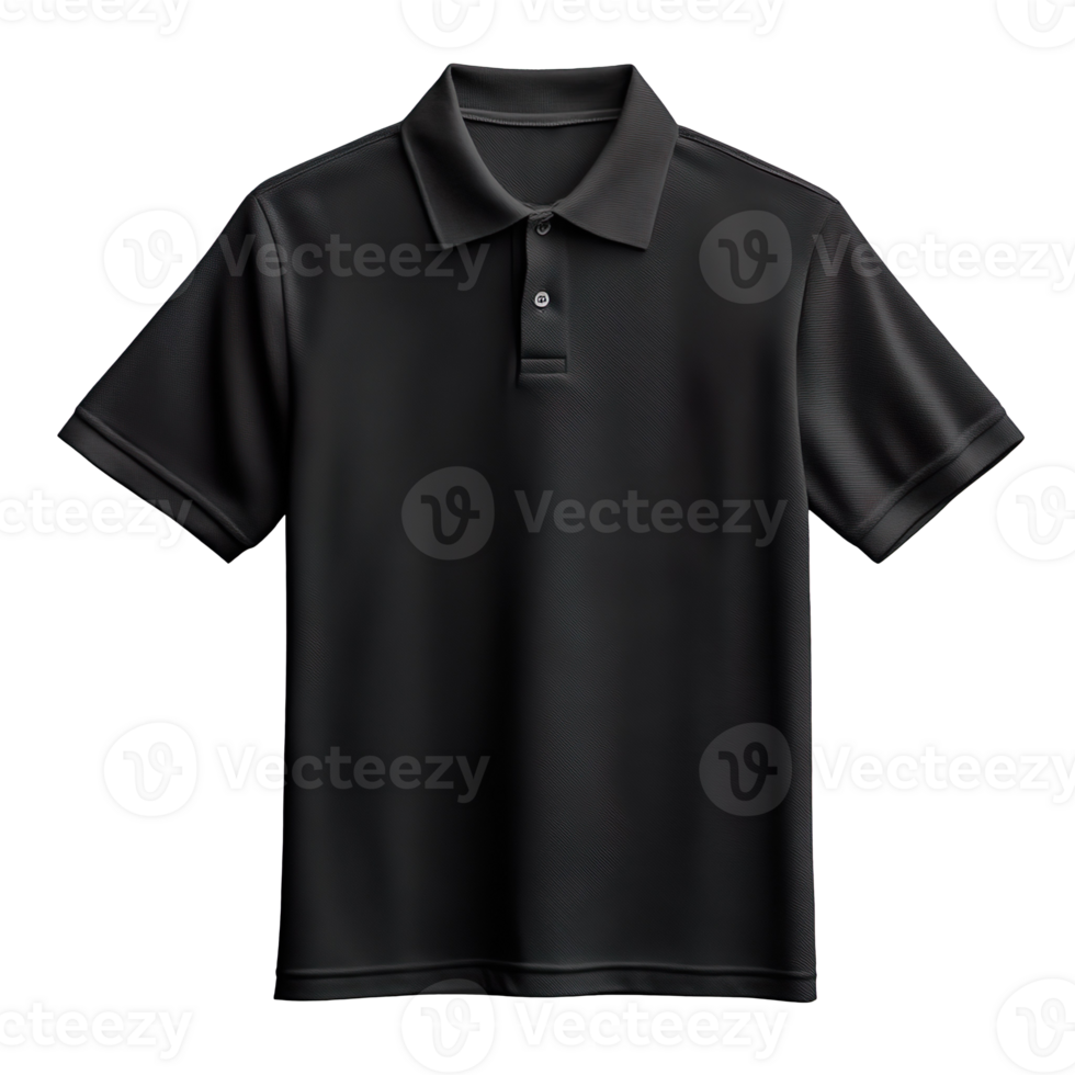 Black polo shirt mockup isolated on transparent background png