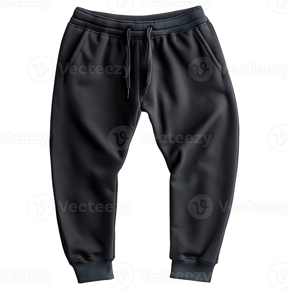 Black sweatpants jogger sports trousers isolated on transparent background png