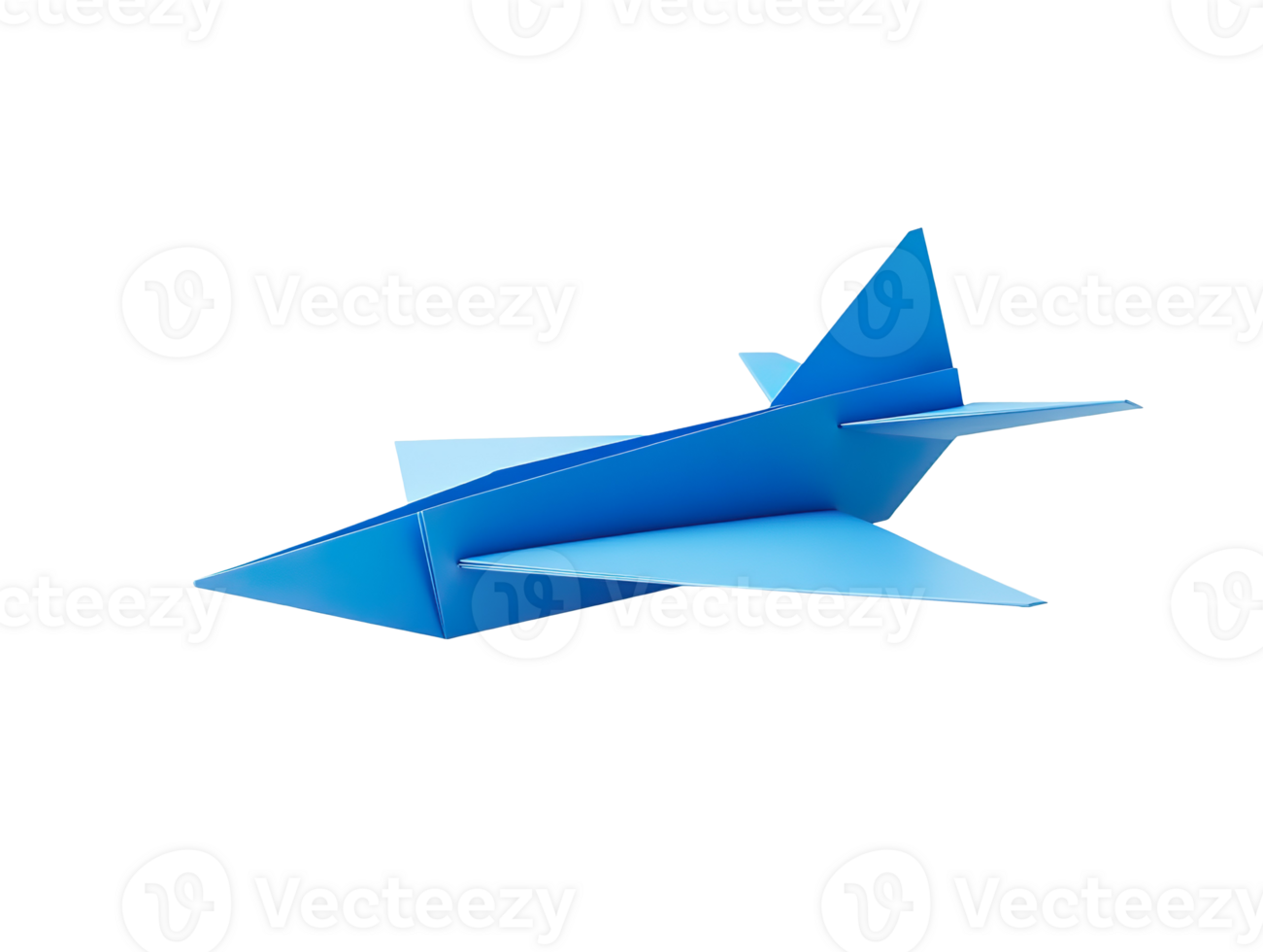 Blue paper plane isolated on transparent background png