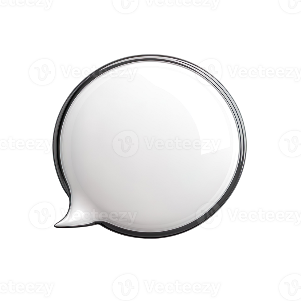 Blank white speech bubble isolated on a transparent background png