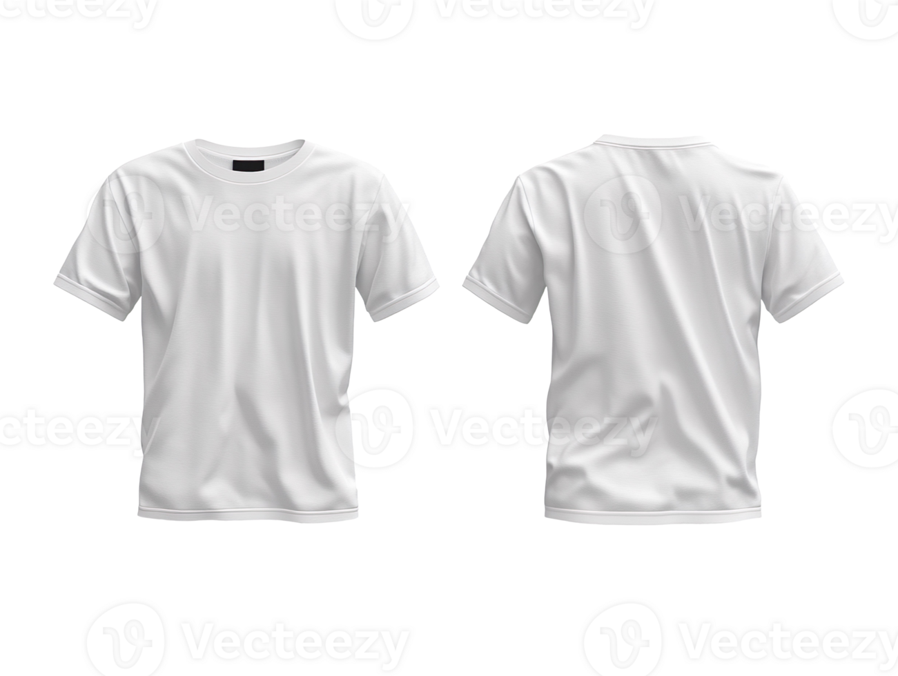 Blank white windbreaker mockup, front and back view isolated on transparent background png